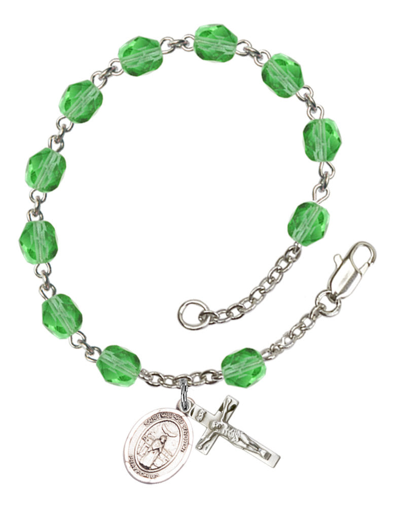 St. Medard of Noyon Rosary Bracelet With 6MM Fire Polished Beads (RB6000AMS9444)