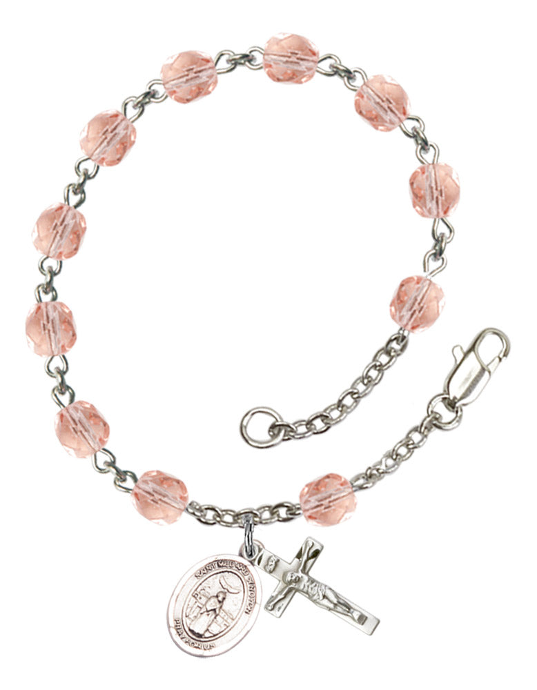St. Medard of Noyon Rosary Bracelet With 6MM Fire Polished Beads (RB6000AMS9444)