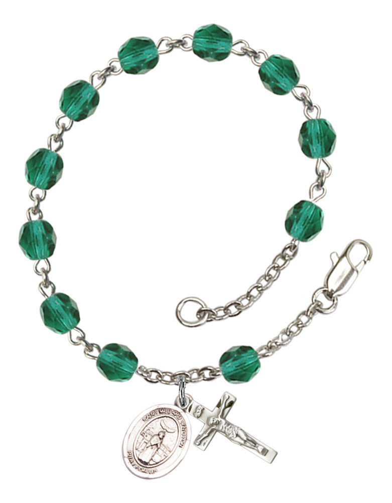 St. Medard of Noyon Rosary Bracelet With 6MM Fire Polished Beads (RB6000AMS9444)