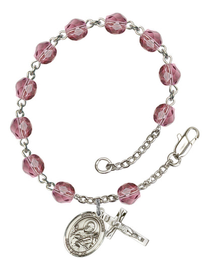 St. Meinrad of Einsiedeln Rosary Bracelet With 6MM Fire Polished Beads (RB6000AMS9307)