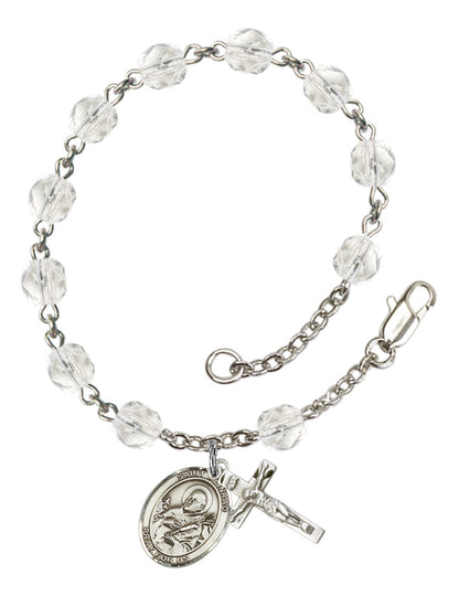 St. Meinrad of Einsiedeln Rosary Bracelet With 6MM Fire Polished Beads (RB6000AMS9307)