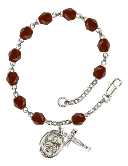 St. Meinrad of Einsiedeln Rosary Bracelet With 6MM Fire Polished Beads (RB6000AMS9307)