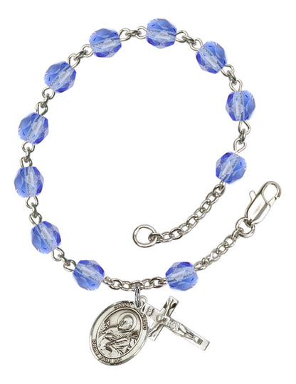 St. Meinrad of Einsiedeln Rosary Bracelet With 6MM Fire Polished Beads (RB6000AMS9307)
