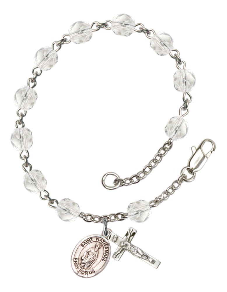 St. Nathanael Rosary Bracelet With 6MM Fire Polished Beads (RB6000AMS9398)