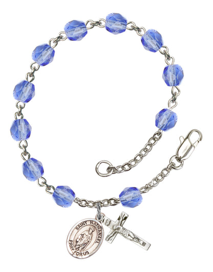 St. Nathanael Rosary Bracelet With 6MM Fire Polished Beads (RB6000AMS9398)