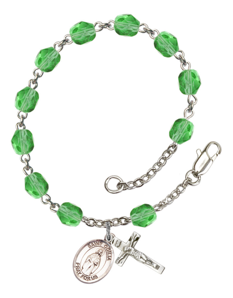 St. Odilia Rosary Bracelet With 6MM Fire Polished Beads (RB6000AMS9319)