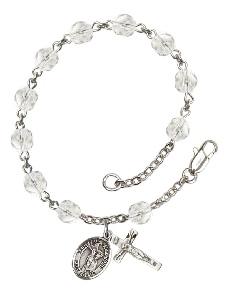 St. Paul of The Cross Rosary Bracelet With 6MM Fire Polished Beads (RB6000AMS9318)