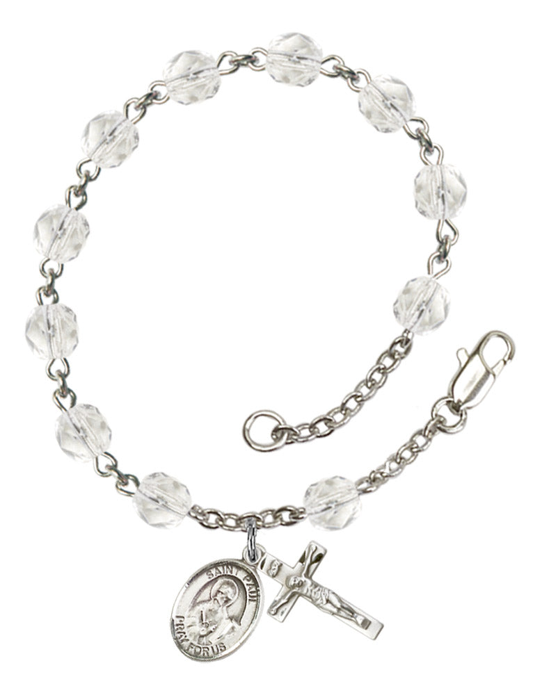 St. Paul The Apostle Rosary Bracelet With 6MM Fire Polished Beads (RB6000AMS9086)