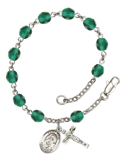 St. Paul The Apostle Rosary Bracelet With 6MM Fire Polished Beads (RB6000AMS9086)