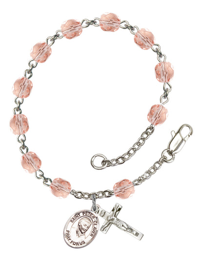 St. Peter Claver Rosary Bracelet With 6MM Fire Polished Beads (RB6000AMS9442)