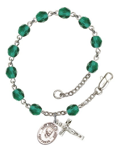 St. Peter Claver Rosary Bracelet With 6MM Fire Polished Beads (RB6000AMS9442)