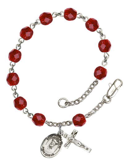 St. Philip Neri Rosary Bracelet With 6MM Fire Polished Beads (RB6000AMS9369)