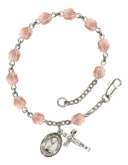 St. Pio of Pietrelcina Rosary Bracelet With 6MM Fire Polished Beads (RB6000AMS9125)
