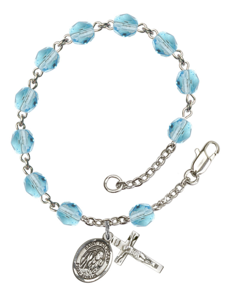 St. Polycarp of Smyrna Rosary Bracelet With 6MM Fire Polished Beads (RB6000AMS9363)