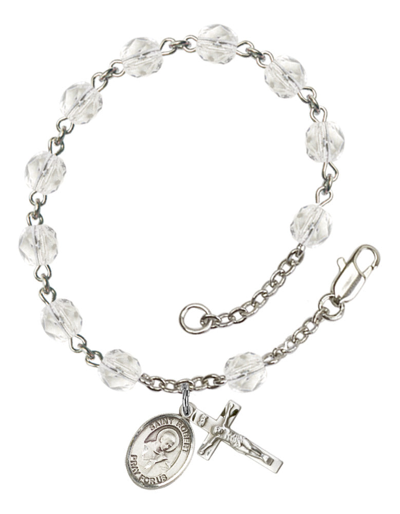 St. Robert Bellarmine Rosary Bracelet With 6MM Fire Polished Beads (RB6000AMS9096)