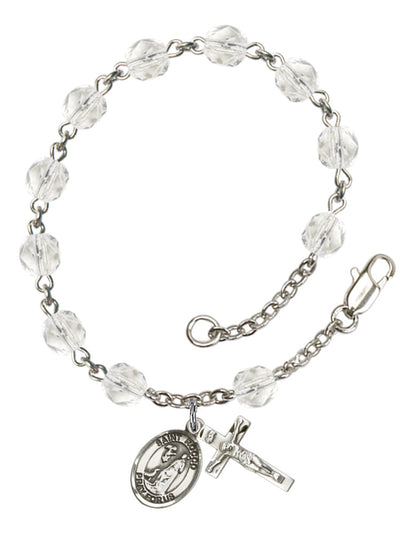St. Rocco Rosary Bracelet With 6MM Fire Polished Beads (RB6000AMS9377)