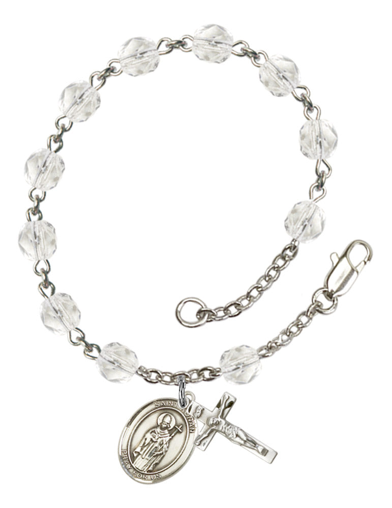 St. Ronan Rosary Bracelet With 6MM Fire Polished Beads (RB6000AMS9315)