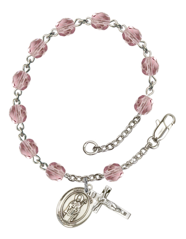St. Ronan Rosary Bracelet With 6MM Fire Polished Beads (RB6000AMS9315)