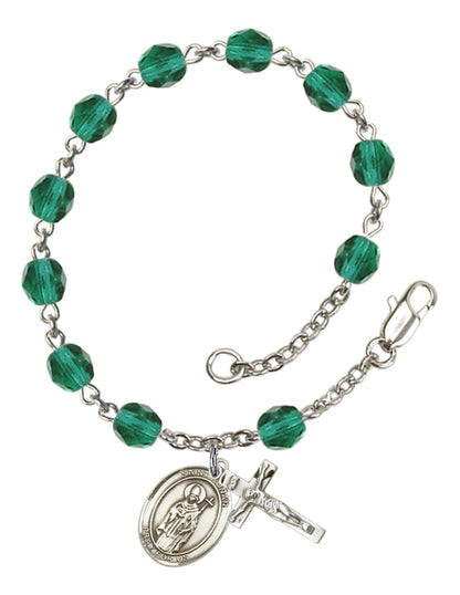 St. Ronan Rosary Bracelet With 6MM Fire Polished Beads (RB6000AMS9315)