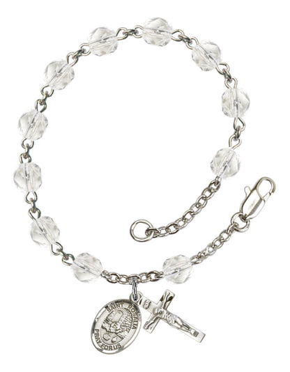 St. Rosalia Rosary Bracelet With 6MM Fire Polished Beads (RB6000AMS9309)