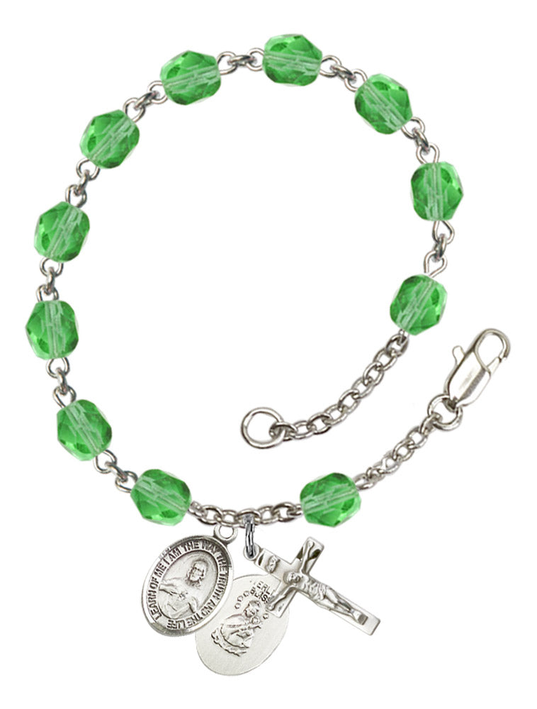 Scapular Rosary Bracelet With 6MM Fire Polished Beads (RB6000AMS9098)