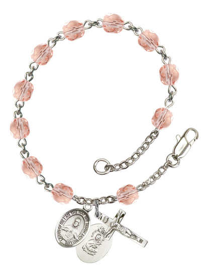 Scapular Rosary Bracelet With 6MM Fire Polished Beads (RB6000AMS9098)