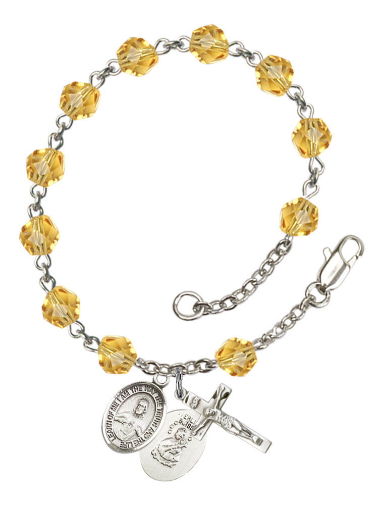 Scapular Rosary Bracelet With 6MM Fire Polished Beads (RB6000AMS9098)