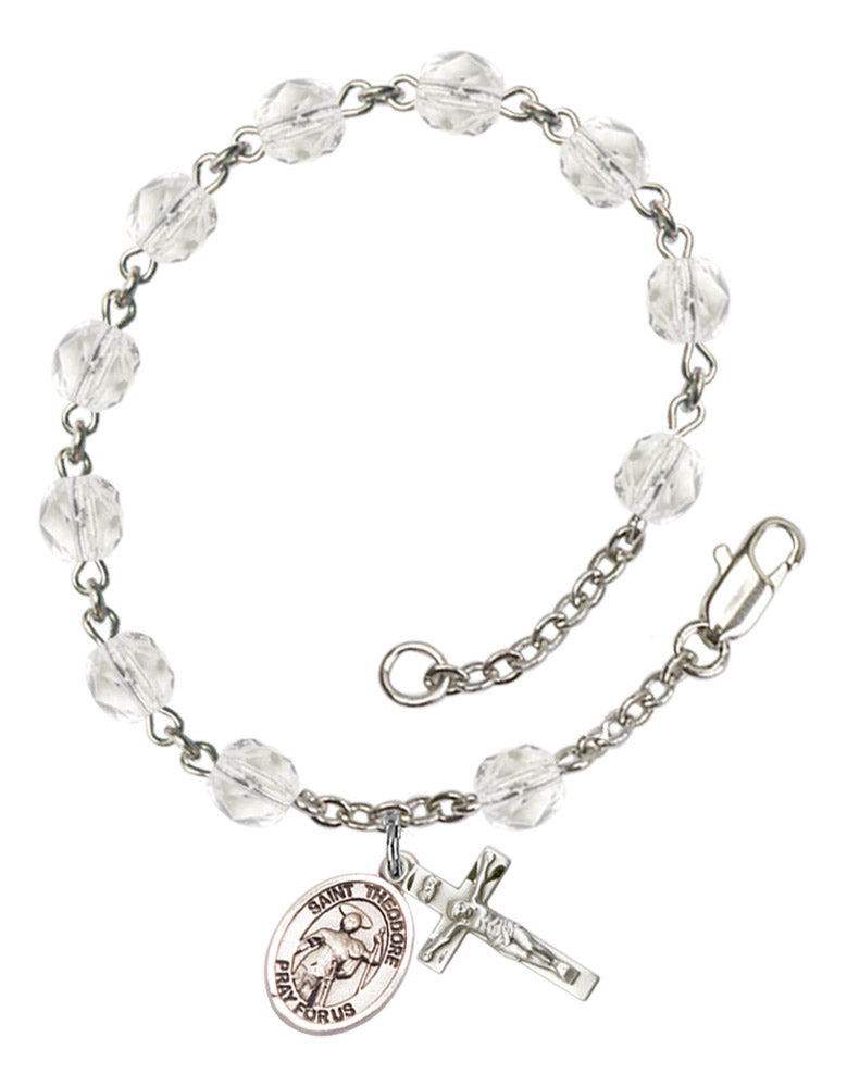 St. Theodore Stratelates Rosary Bracelet With 6MM Fire Polished Beads (RB6000AMS9415)