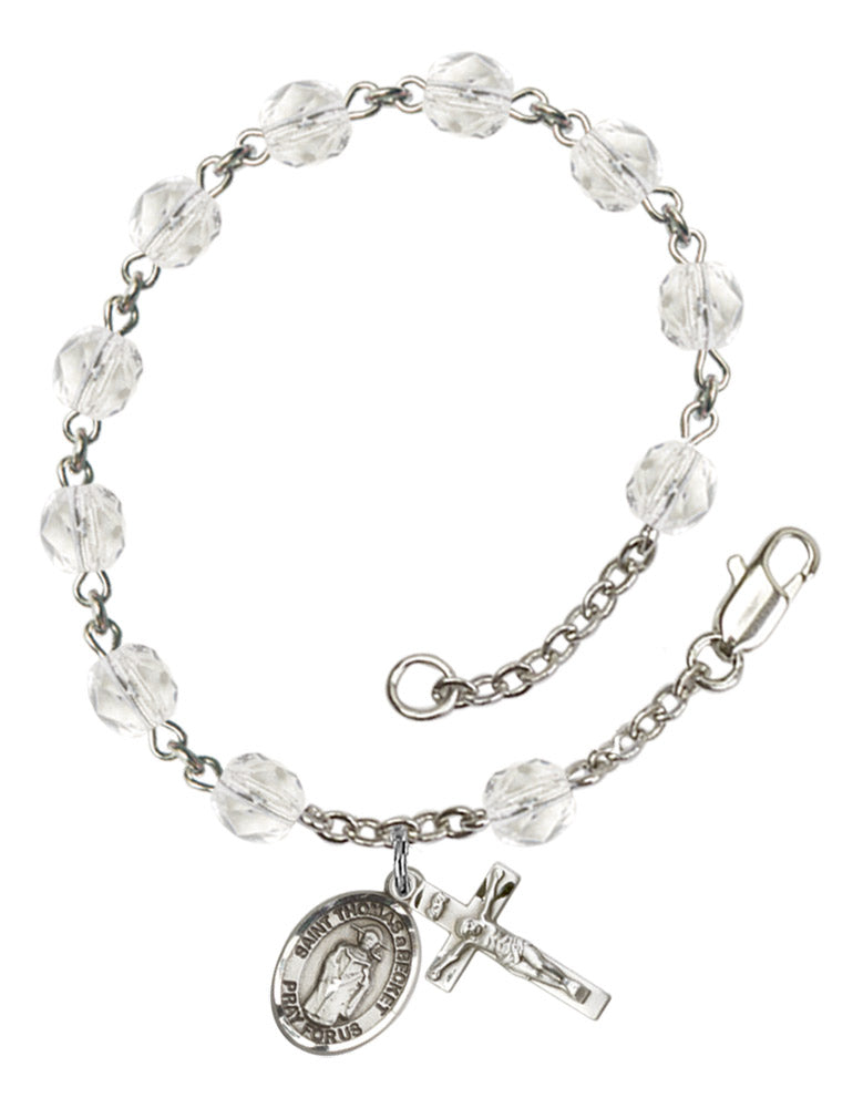 St. Thomas A Becket Rosary Bracelet With 6MM Fire Polished Beads (RB6000AMS9344)