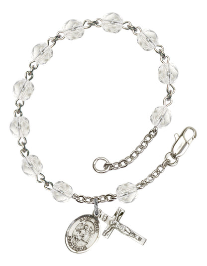 St. Vitus Rosary Bracelet With 6MM Fire Polished Beads (RB6000AMS9368)