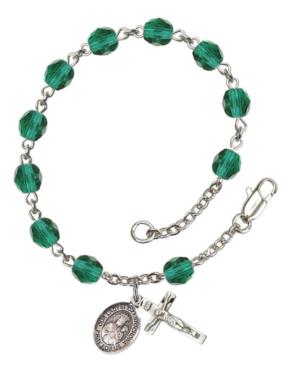 Our Lady of Czestochowa Rosary Bracelet With 6MM Fire Polished Beads (RB6000AMS9421)