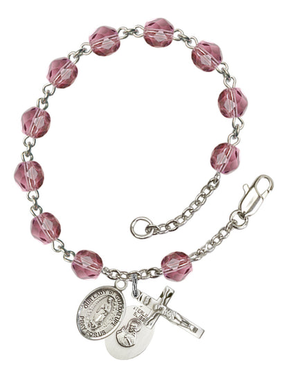 Our Lady of Guadalupe Rosary Bracelet With 6MM Fire Polished Beads (RB6000AMS9206)