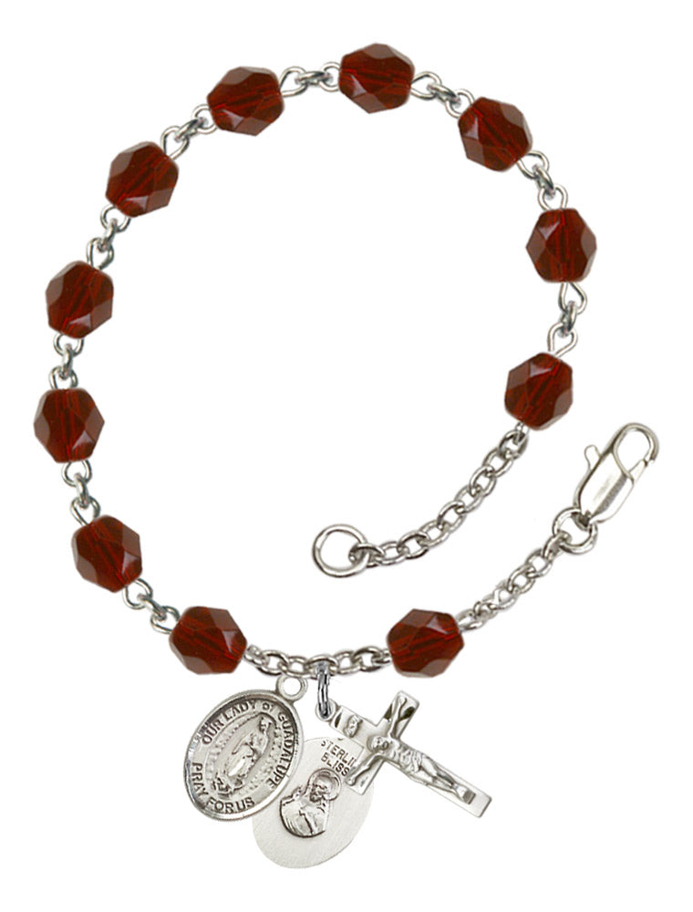 Our Lady of Guadalupe Rosary Bracelet With 6MM Fire Polished Beads (RB6000AMS9206)