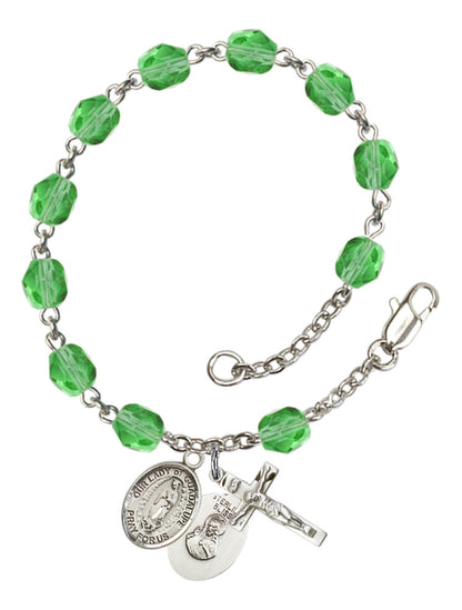 Our Lady of Guadalupe Rosary Bracelet With 6MM Fire Polished Beads (RB6000AMS9206)