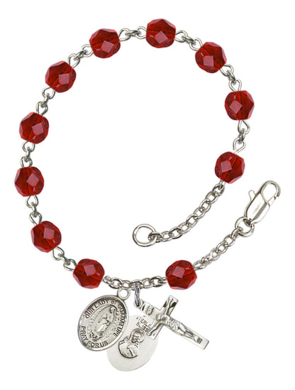 Our Lady of Guadalupe Rosary Bracelet With 6MM Fire Polished Beads (RB6000AMS9206)