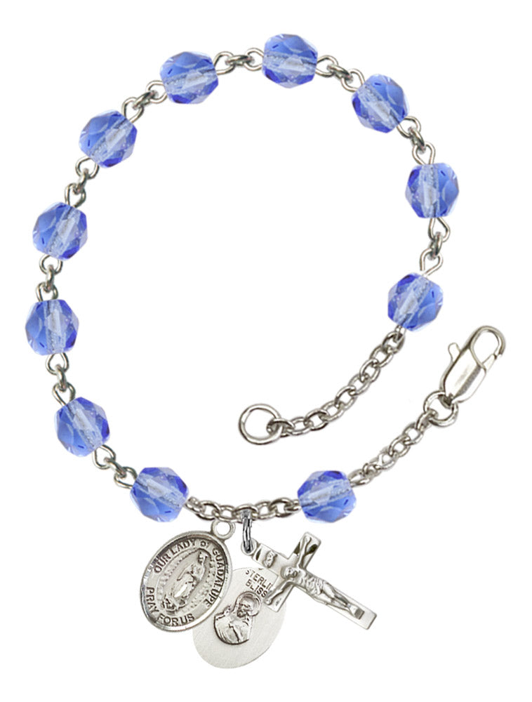 Our Lady of Guadalupe Rosary Bracelet With 6MM Fire Polished Beads (RB6000AMS9206)