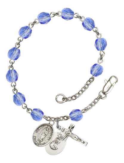 Our Lady of Guadalupe Rosary Bracelet With 6MM Fire Polished Beads (RB6000AMS9206)
