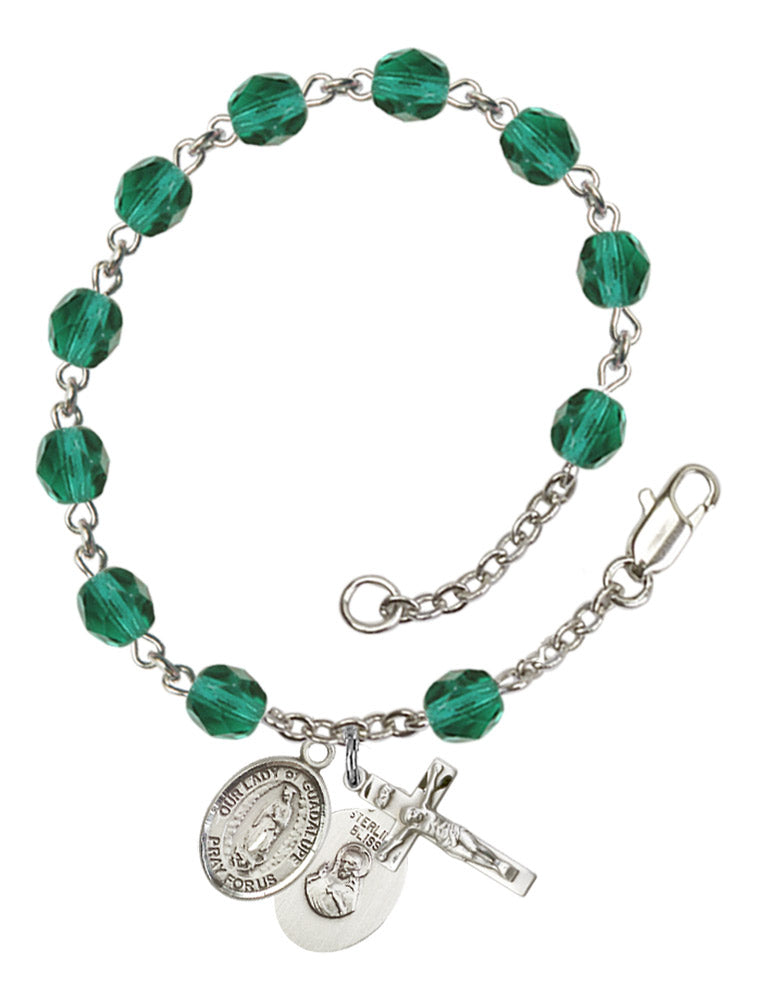 Our Lady of Guadalupe Rosary Bracelet With 6MM Fire Polished Beads (RB6000AMS9206)