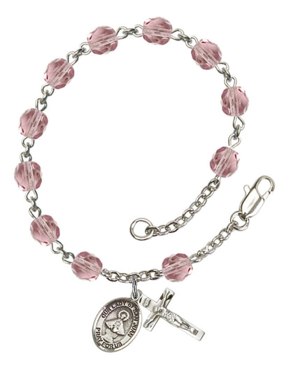 Our Lady of San Juan Rosary Bracelet With 6MM Fire Polished Beads (RB6000AMS9263)