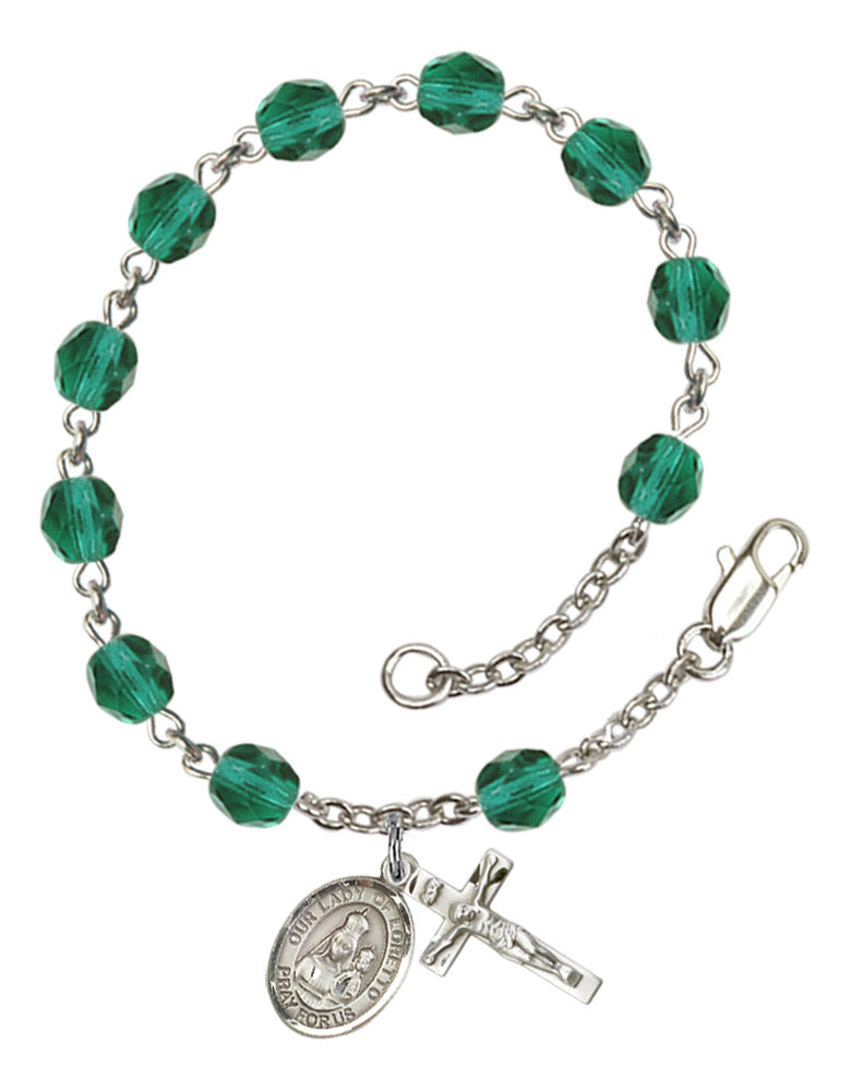 Our Lady of Loretto Rosary Bracelet With 6MM Fire Polished Beads (RB6000AMS9082)