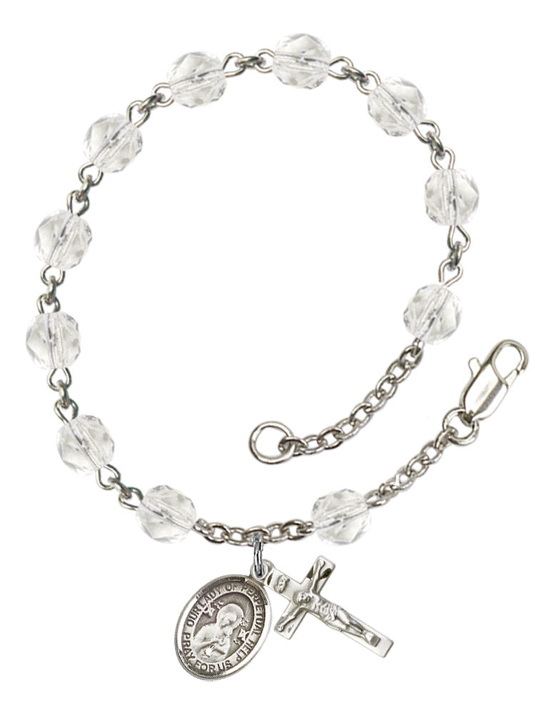 Our Lady of Perpetual Help Rosary Bracelet With 6MM Fire Polished Beads (RB6000AMS9222)