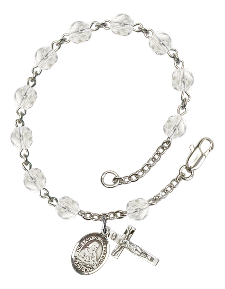 Our Lady of The Railroad Rosary Bracelet With 6MM Fire Polished Beads (RB6000AMS9247)