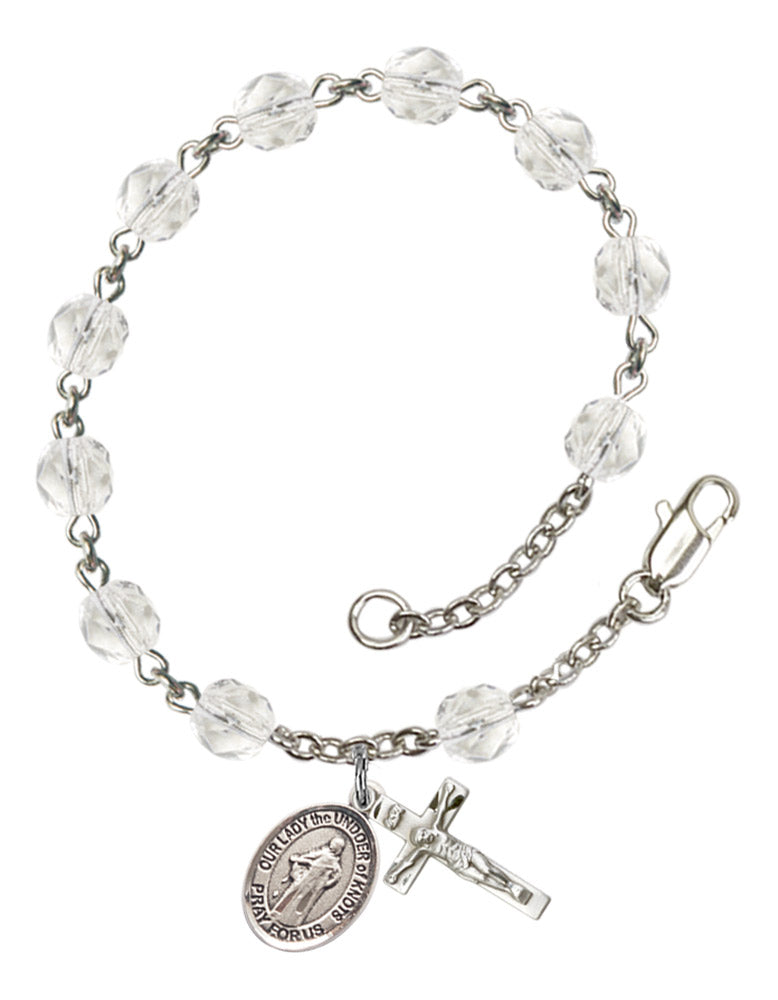 Our Lady The Undoer of Knots Rosary Bracelet With 6MM Fire Polished Beads (RB6000AMS9383)
