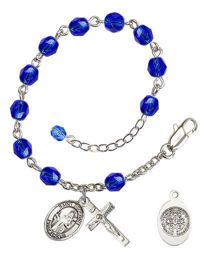 St. Benedict Rosary Bracelet With 6MM Fire Polished Beads (RB6000AMS9008)