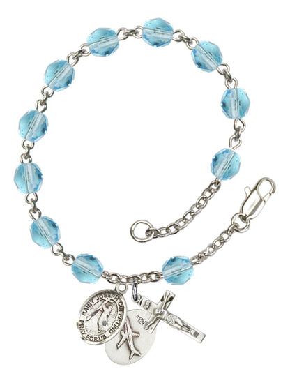 St. Joseph of Cupertino Rosary Bracelet With 6MM Fire Polished Beads (RB6000AMS9057)