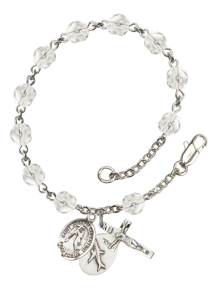 St. Joseph of Cupertino Rosary Bracelet With 6MM Fire Polished Beads (RB6000AMS9057)