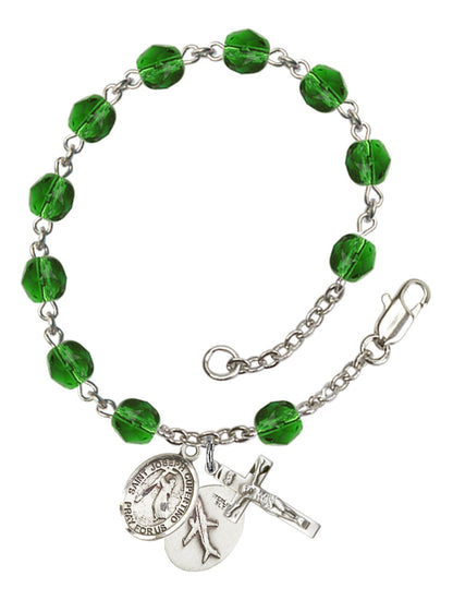 St. Joseph of Cupertino Rosary Bracelet With 6MM Fire Polished Beads (RB6000AMS9057)