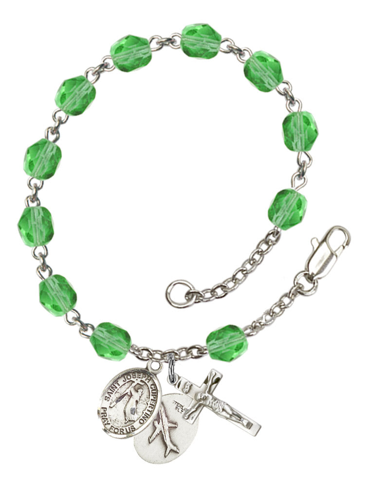 St. Joseph of Cupertino Rosary Bracelet With 6MM Fire Polished Beads (RB6000AMS9057)