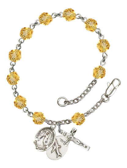 St. Joseph of Cupertino Rosary Bracelet With 6MM Fire Polished Beads (RB6000AMS9057)