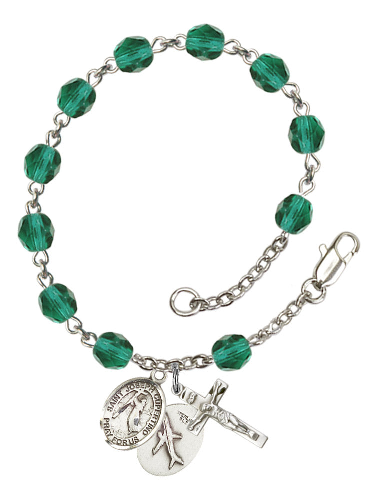St. Joseph of Cupertino Rosary Bracelet With 6MM Fire Polished Beads (RB6000AMS9057)